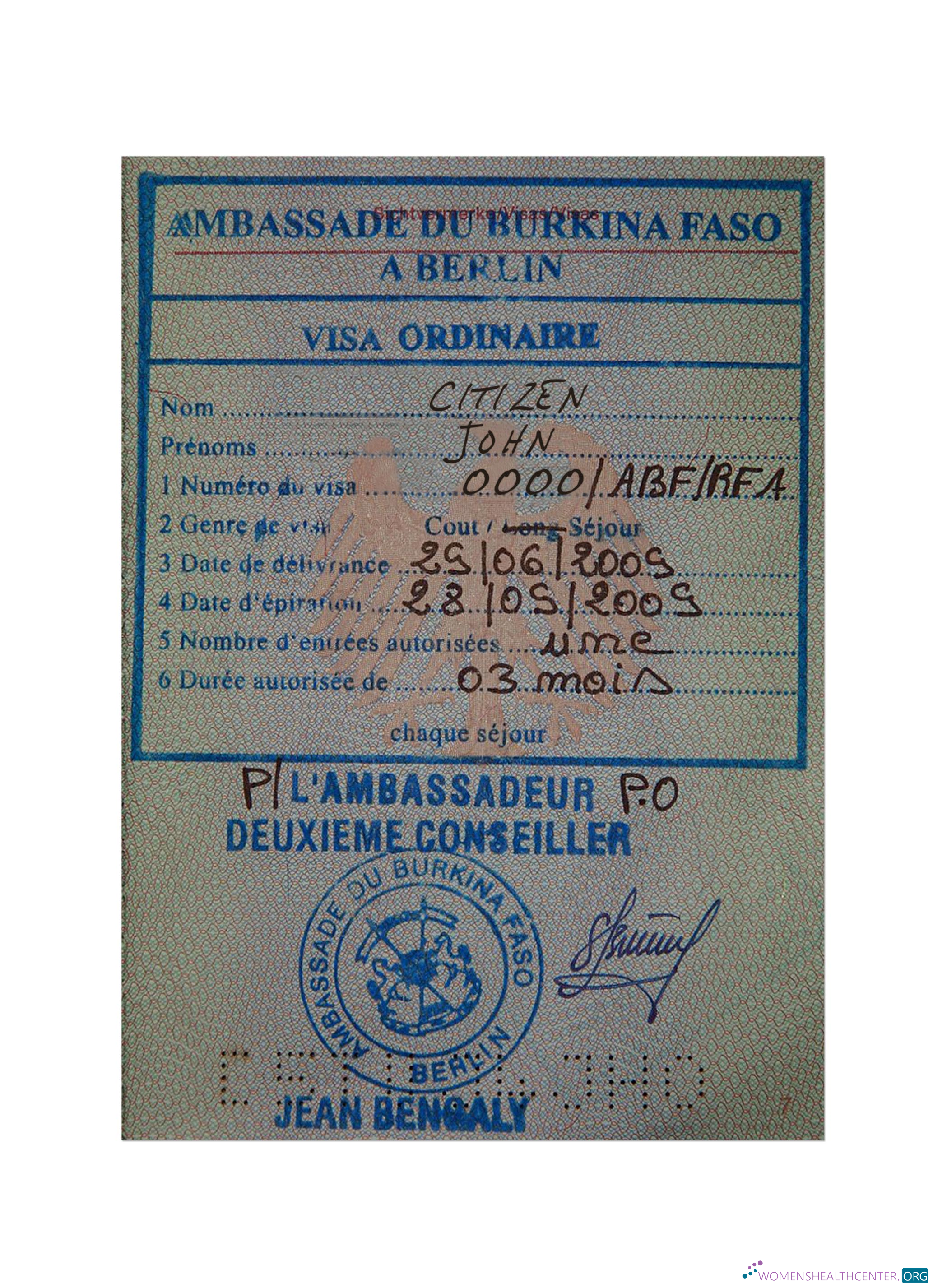 Download BURKINA FASO stamp visa Photoshop template